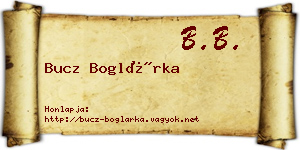 Bucz Boglárka névjegykártya